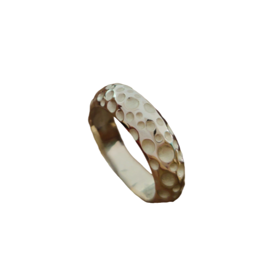 Gouden ring Dimples met gehamerd oppervlak